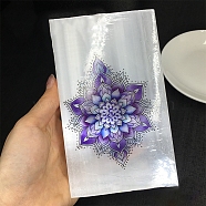 Rectangle Natural Selenite Display Decoration, Reiki Energy Stone Decorations, Flower, 140x80x8mm(PW-WG79338-07)