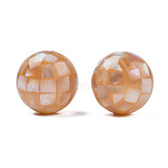 Natural Pink Shell Beads, Round, 18mm, Hole: 1.4mm(SHEL-N026-189A-01)