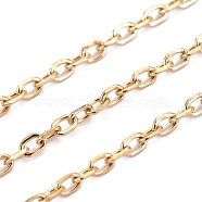 3.28 Feet 304 Stainless Steel Cable Chains, Soldered, Golden, 2x1.5x1.2mm(X-CHS-F011-13A-G)