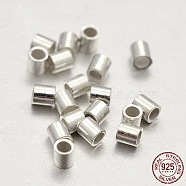 Sterling Silver Column Bead Spacers, Silver, 1.5x1.5mm, Hole: 0.5mm(X-STER-E041-04S)