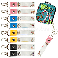 PU Leather & Cotton Name Marker Keychain, with Zinc Alloy Keychain, Horse, 13x2cm(AJEW-WH0514-036)