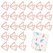 36PCS Iron Message Clip, Memo Note Photo Stand Holder, Card Clips, For Wedding Decoration, Triangle, Rose Gold, 21x24mm, 36pcs/box(AJEW-OC0002-20RG)