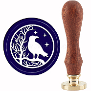 Brass Wax Seal Stamp with Handle, for DIY Scrapbooking, Bird Pattern, 89x30mm(AJEW-WH0184-0942)