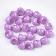 Opaque AS Plastic Charms, Suzumaru Beads, Round, Plum, 10x9.5x9mm, Hole: 4mm, about 1600pcs/500g(MACR-S365-09F)
