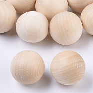 Natural Wooden Round Ball, DIY Decorative Wood Crafting Balls, Unfinished Wood Sphere, No Hole/Undrilled, Undyed, Lead Free, Antique White, 24~25mm(WOOD-T014-25mm)