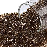 TOHO Round Seed Beads, Japanese Seed Beads, (2152) Transparent Dark Golden Amber, 11/0, 2.2mm, Hole: 0.8mm, about 5555pcs/50g(SEED-XTR11-2152)