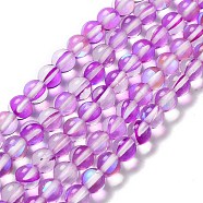 Synthetic Moonstone Beads Strands, Round, Dark Violet, 6mm, Hole: 1mm, about 31pcs/strand, 7.20 inch(18.3cm)(G-P528-J01-19)