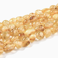 Natural Citrine Beads Strands, Nuggets, Tumbled Stone, Dyed, 8~11x7.5~9x4.5~7mm, Hole: 0.8mm, about 42pcs/strand, 15.94''(40.5cm)(G-G018-04)