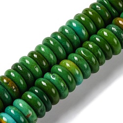 Natural Howlite Beads Strands, Dyed, Disc, Yellow Green, 8.5x3mm, Hole: 0.8mm, about 121pcs/strand, 14.57''(37cm)(G-E604-G02-B)