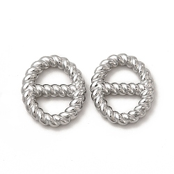 Non-Tarnish 304 Stainless Steel Linking Rings, Slide Buckle, Twisted Oval, Stainless Steel Color, 16x13x2mm, Inner Diameter: 7.5x5mm(STAS-C070-01P)