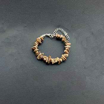 Natural Picture Jasper Chip Beaded Bracelets for Women