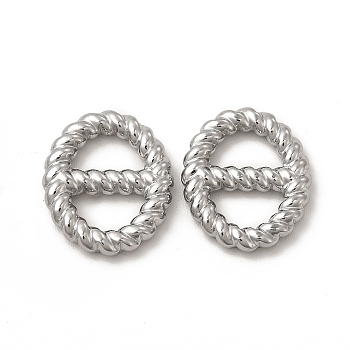304 Stainless Steel Linking Rings, Slide Buckle, Twisted Oval, Stainless Steel Color, 16x13x2mm, Inner Diameter: 7.5x5mm