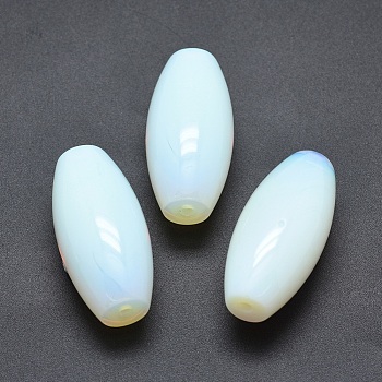 Opalite Beads, Half Drilled, Rice, 42.5~44x19~20mm, Hole: 3mm