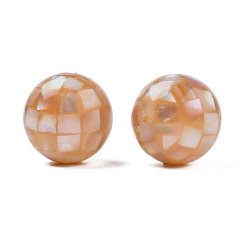 Natural Pink Shell Beads, Round, 18mm, Hole: 1.4mm