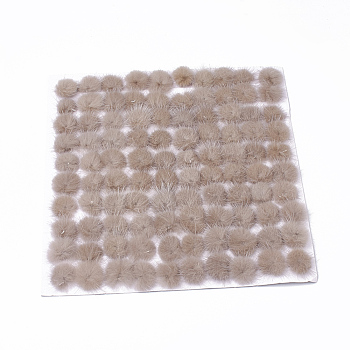 Faux Mink Fur Ball Decoration, Pom Pom Ball, For DIY Craft, Tan, 2.5~3cm, about 100pcs/board