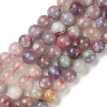 Natural Cherry Blossom Tourmaline Beads Strands, Round, 6mm, Hole: 0.8mm, about 63pcs/strand, 15.63''(39.7cm)