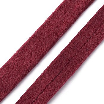 Velvet Ribbon, for Bowknot Making, Flat, Dark Red, 3/8 inch(10mm), about 5.47 Yards(5m)/Bag