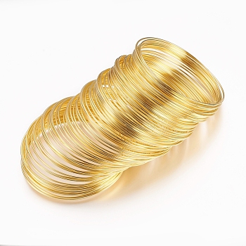 Steel Bracelet Memory Wire, Nickel Free, Golden Color, 5.5cm,Wire :18 Gauge,1.0mm thick,about 10circle/set
