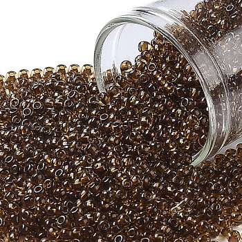 TOHO Round Seed Beads, Japanese Seed Beads, (2152) Transparent Dark Golden Amber, 11/0, 2.2mm, Hole: 0.8mm, about 5555pcs/50g