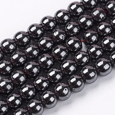6mm Black Round Magnetic Hematite Beads