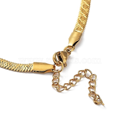 304 Stainless Steel Herringbone Chain Necklaces(NJEW-P282-04G)-4