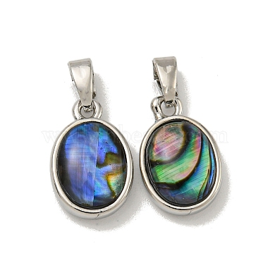 Platinum Oval Paua Shell Charms