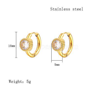 Clear Flat Round Cubic Zirconia Earrings