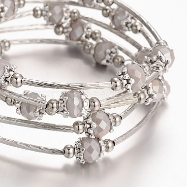 Five Loops Wrap Glass Beads Bracelets(BJEW-JB01962-02)-2