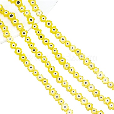 Yellow Flower Lampwork Beads