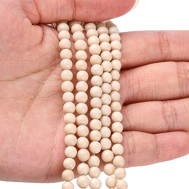Natural Fossil Beads Strands(X-G-E110-4mm-2)-5
