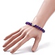 7Pcs 7 Color Natural Malaysia Jade(Dyed) Stretch Bracelets Set with Alloy Hangers(BJEW-JB08133)-3