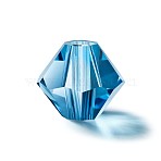 Preciosa&reg Crystal Beads, Czech Crystal, Bicone(451 69 302 Rondelle), 60120 Malibu Blue, 3mm, Hole: 0.8mm(Y-PRC-BA3-60120)