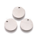 Non-Tarnish 304 Stainless Steel Charms, Polished, Stamping Blank Tag, Laser Cut, Flat Round, Stainless Steel Color, 7.8x1mm, Hole: 0.9mm(STAS-L247-006D-P)