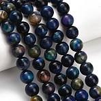 Natural Tiger Eye Beads Strands, Grade B, Dyed & Heated, Smooth Round, Colorful, 10mm, Hole: 1.2mm, about 38pcs/strand, 14.96''(38cm)(G-F591-18-10mm-09)