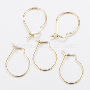 304 Stainless Steel Earring Hooks, Ear Wire, Golden, 18x13x0.8mm(X-STAS-H436-02)