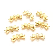 Alloy Links connectors, Lead Free and Cadmium Free, Bowknot, Golden, 20x10x3mm, Hole: 2mm(EA11930Y-G)