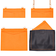 WADORN 2Pcs 2 Styles Wool Felt Bag Organizer Inserts, with Alloy D-Rings, for Envolope Bag Accessories, Rectangle, Tomato, 9~17.8x17~21x0.2cm, Hole: 9x13~14mm, 1pc/style(FIND-WR0007-26D)