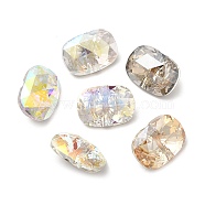 K5 Glass Rhinestone Buttons, Back Plated, Faceted, Rectangle, Mixed Color, 14x10x7mm, Hole: 1mm(RGLA-H109-03)