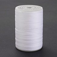 Round Waxed Polyester Thread String, Micro Macrame Cord, Twisted Cord, for Leather Sewing Stitching, White, 0.3~0.4mm, about 174.98 Yards(160m)/Roll(X-YC-D004-02A-066)