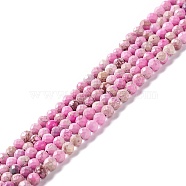 Natural Imperial Jasper Beads Strands, Dyed, Faceted, Round, Deep Pink, 3~3.5mm, Hole: 0.7~0.8mm, about 126~137pcs/strand, 15.24~15.39 inch(38.7~39.1cm)(G-L578-A05)