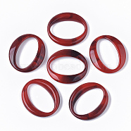 Acrylic Linking Rings, Imitation Gemstone Style, Oval, FireBrick, 39.5x34.5x6.5mm, Inner Diameter: 33x18.5mm, about: 172pcs/500g(OACR-T021-014F)