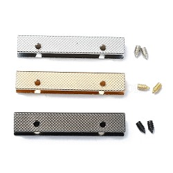 (Defective Closeout Sale: Scratch)Zinc Alloy Bag Decorate Corners Protector, Rectagnle Carved Edge Guard Protector, with Screws, for Handbags Accessories, Mixed Color, 9.5x50x7mm, Hole: 2.5mm(PURS-XCP0001-05)