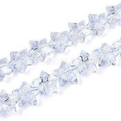 Baking Paint Glass Beads Strands, Star & Bowknot, Light Blue, 13.5~14x14~15x7.5~8.5mm, Hole: 0.8~0.9mm, about 49~50pcs/strand, 23.62~24.02 inch(60~61cm)(DGLA-N017-01E)