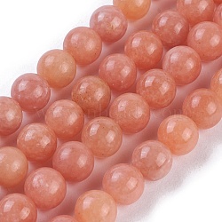 Natural Peach Calcite Beads Strands, Round, 8mm, Hole: 1mm, about 48~51pcs/strand, 15.3 inch~15.75 inch(39~40cm)(X-G-I247-12B)