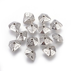 CCB Plastic Carved Beads, Nuggets, Platinum, 21x20x11mm, Hole: 3mm(CCB-J029-13P)
