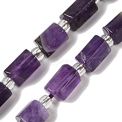 Natural Amethyst Beads Strands, Hexagon Prism, 8.5x7.5x6.5mm, Hole: 1mm, about 16pcs/strand, 7.72''(19.6cm)(G-Q023-C01-01)