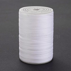 Round Waxed Polyester Thread String, Micro Macrame Cord, Twisted Cord, for Leather Sewing Stitching, White, 0.3~0.4mm, about 174.98 Yards(160m)/Roll(X-YC-D004-02A-066)