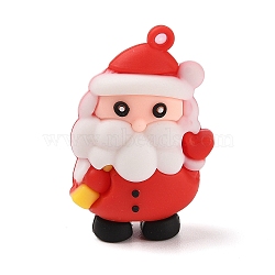 PVC Plastic Pendants, For Christmas, Red, Santa Claus, 53x33x20.5mm, Hole: 2.5mm(KY-I010-03C)