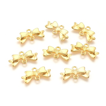 Alloy Links connectors, Lead Free and Cadmium Free, Bowknot, Golden, 20x10x3mm, Hole: 2mm