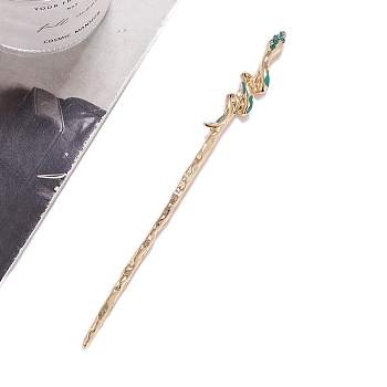 Alloy Hair Pin Chopsticks, Chinese Ancient Hair Sticks, Snake, Golden, 175x15mm